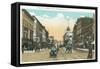 Binghamton, New York - Western View of Court Street-Lantern Press-Framed Stretched Canvas