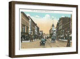 Binghamton, New York - Western View of Court Street-Lantern Press-Framed Art Print