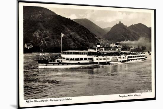 Binnenschiffe Rhein, Dampfer Kaiser Wilhelm-null-Mounted Giclee Print