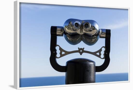 Binoculars Overlooking Mediterranean Sea in Vernazza, Cinque Terre, Italy-Paul Souders-Framed Photographic Print