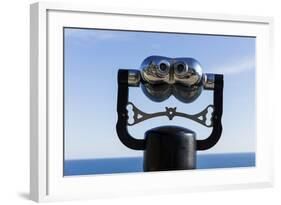 Binoculars Overlooking Mediterranean Sea in Vernazza, Cinque Terre, Italy-Paul Souders-Framed Photographic Print