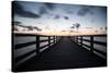 Binzer Seebrücke at sunrise-Mandy Stegen-Stretched Canvas