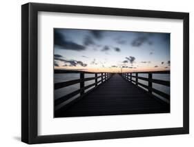 Binzer Seebrücke at sunrise-Mandy Stegen-Framed Photographic Print