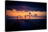 Binzer Seebrücke at sunrise-Mandy Stegen-Stretched Canvas