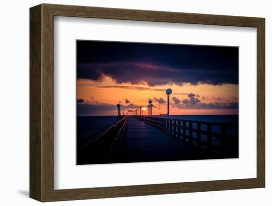 Binzer Seebrücke at sunrise-Mandy Stegen-Framed Photographic Print