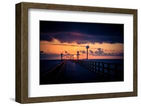 Binzer Seebrücke at sunrise-Mandy Stegen-Framed Photographic Print