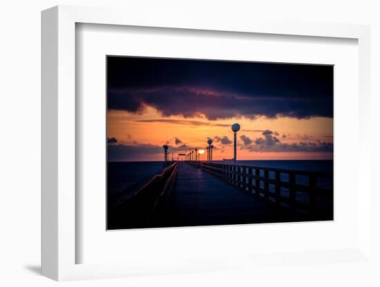 Binzer Seebrücke at sunrise-Mandy Stegen-Framed Photographic Print