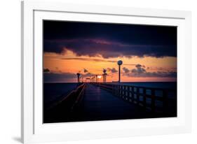 Binzer Seebrücke at sunrise-Mandy Stegen-Framed Photographic Print