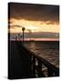 Binzer Seebrücke at sunrise-Mandy Stegen-Stretched Canvas