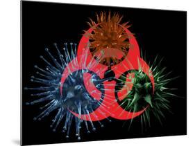 Biohazard Symbol And Viruses-Laguna Design-Mounted Photographic Print