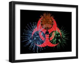 Biohazard Symbol And Viruses-Laguna Design-Framed Photographic Print