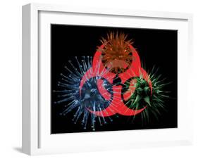 Biohazard Symbol And Viruses-Laguna Design-Framed Photographic Print