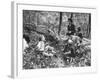 Biologist/Author Rachel Carson Holding Camera with Children and Dog in Woods Near Her Home-Alfred Eisenstaedt-Framed Premium Photographic Print