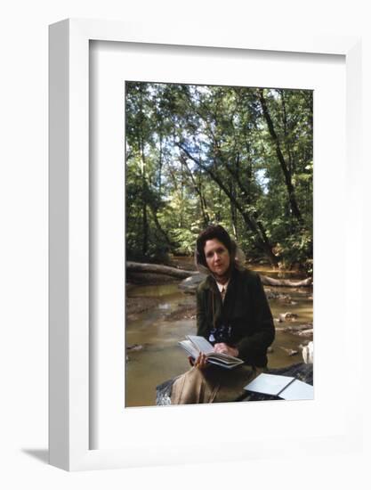 Biologist-Author Rachel Carson Reading in the Woods Near Her Home, 1962-Alfred Eisenstaedt-Framed Photographic Print