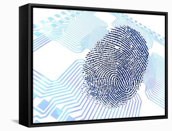 Biometric Fingerprint Scan, Artwork-PASIEKA-Framed Stretched Canvas