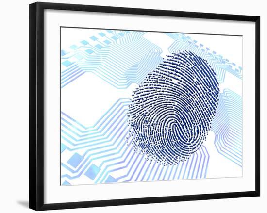 Biometric Fingerprint Scan, Artwork-PASIEKA-Framed Photographic Print