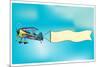 Biplane Aircraft Pulling Advertisement Banner-Milat_oo-Mounted Art Print