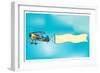 Biplane Aircraft Pulling Advertisement Banner-Milat_oo-Framed Art Print