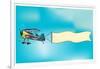 Biplane Aircraft Pulling Advertisement Banner-Milat_oo-Framed Art Print