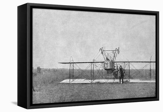 Biplane Crashed in a Field, World War I, France, 1915-null-Framed Stretched Canvas