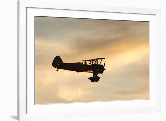 Biplane fly-by at Madras Airshow, Oregon.-William Sutton-Framed Photographic Print