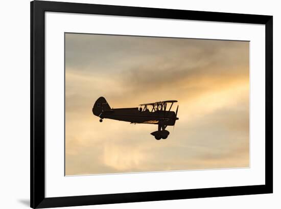 Biplane fly-by at Madras Airshow, Oregon.-William Sutton-Framed Photographic Print