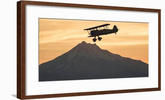 Biplane fly-by at Madras Airshow, Oregon.-William Sutton-Framed Photographic Print