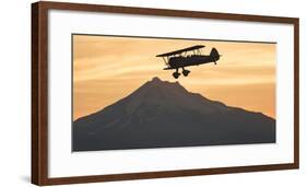 Biplane fly-by at Madras Airshow, Oregon.-William Sutton-Framed Photographic Print