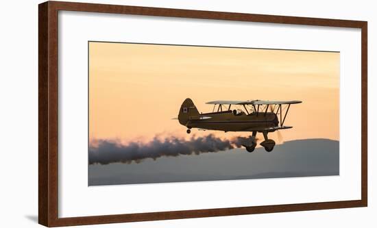 Biplane fly-by at Madras Airshow, Oregon.-William Sutton-Framed Photographic Print