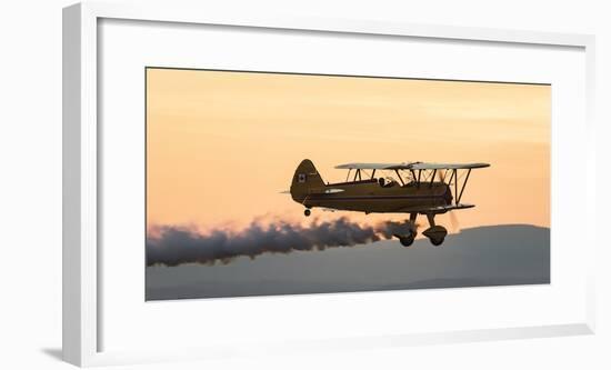 Biplane fly-by at Madras Airshow, Oregon.-William Sutton-Framed Photographic Print