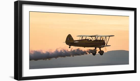 Biplane fly-by at Madras Airshow, Oregon.-William Sutton-Framed Photographic Print