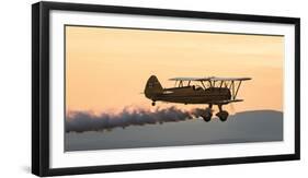 Biplane fly-by at Madras Airshow, Oregon.-William Sutton-Framed Photographic Print