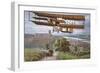 Biplane Flying over French Countryside-null-Framed Giclee Print