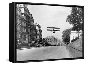 Biplane Flying over Washington-null-Framed Stretched Canvas