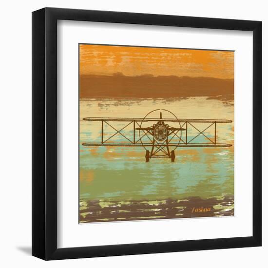 Biplane II-Yashna-Framed Art Print