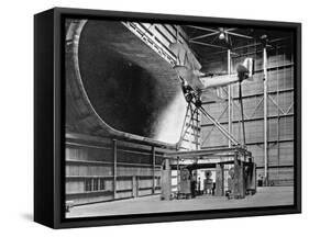 Biplane in Wind Tunnel-null-Framed Stretched Canvas