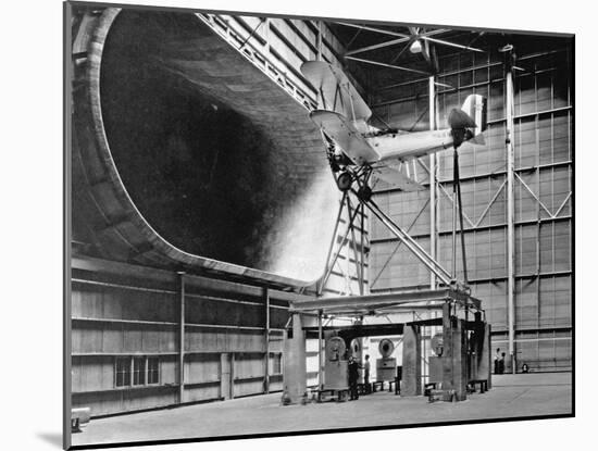 Biplane in Wind Tunnel-null-Mounted Photographic Print