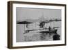 Biplane Land in the Canals of Venice; Captain Ginocchio's Airplane-null-Framed Art Print