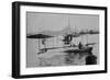 Biplane Land in the Canals of Venice; Captain Ginocchio's Airplane-null-Framed Art Print