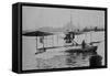 Biplane Land in the Canals of Venice; Captain Ginocchio's Airplane-null-Framed Stretched Canvas