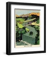 Biplane over an African River-null-Framed Photographic Print