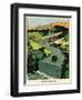 Biplane over an African River-null-Framed Photographic Print