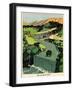 Biplane over an African River-null-Framed Photographic Print