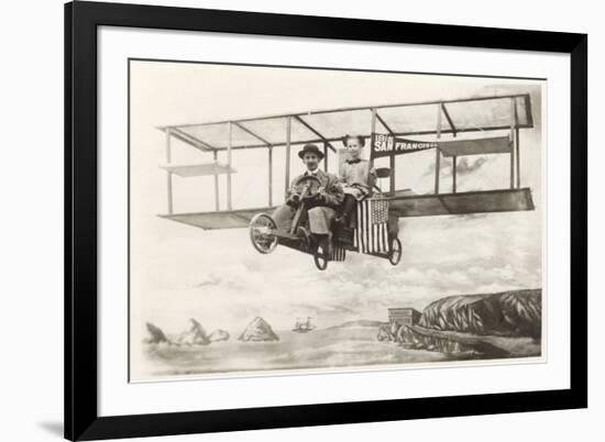 Biplane over Cliff House, San Francisco, California-null-Framed Art Print