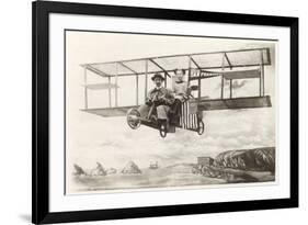 Biplane over Cliff House, San Francisco, California-null-Framed Art Print