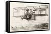 Biplane over Cliff House, San Francisco, California-null-Framed Stretched Canvas