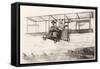 Biplane over Cliff House, San Francisco, California-null-Framed Stretched Canvas