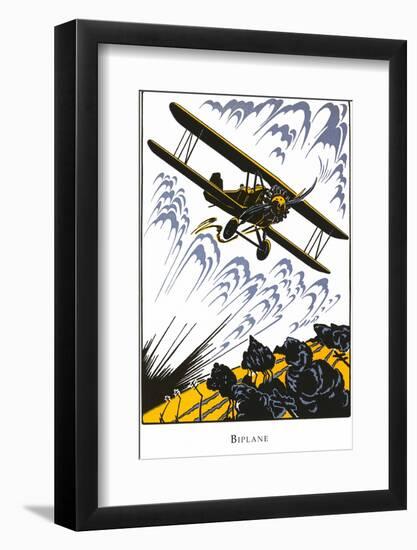 Biplane-Found Image Press-Framed Photographic Print