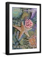 Birch Bay, Washington, Tidepool Scene-Lantern Press-Framed Art Print