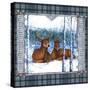Birch Frame Plaid-2 Deer Blue-Sher Sester-Stretched Canvas
